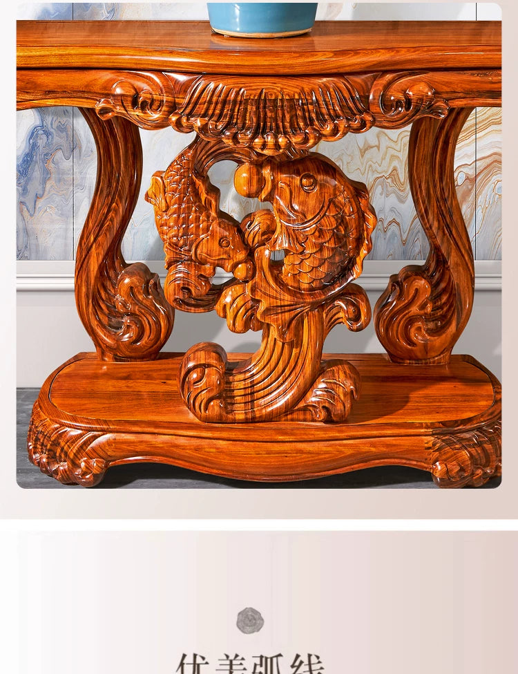 European Ebony Wood Entryway Console Table