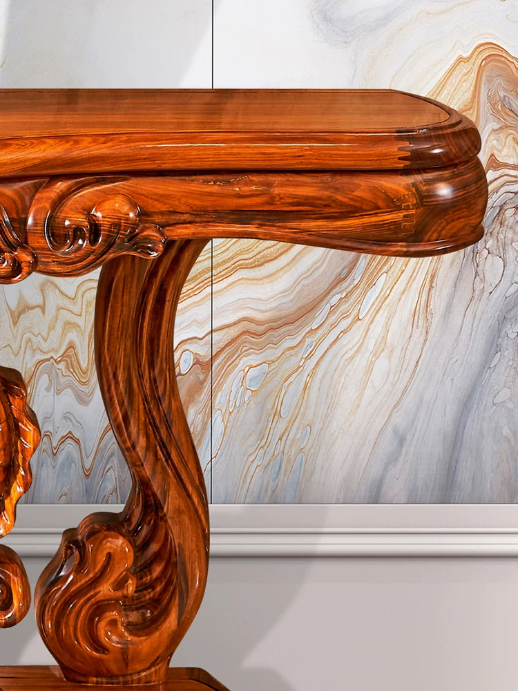 European Ebony Wood Entryway Console Table