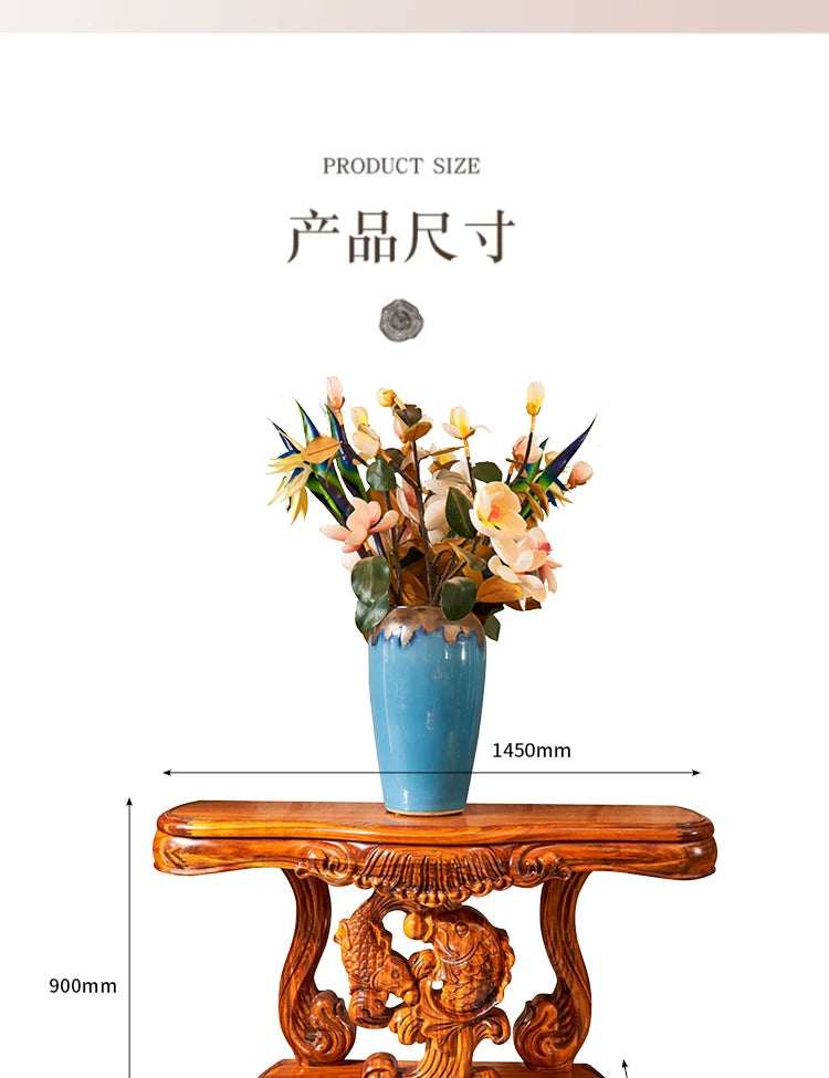European Ebony Wood Entryway Console Table