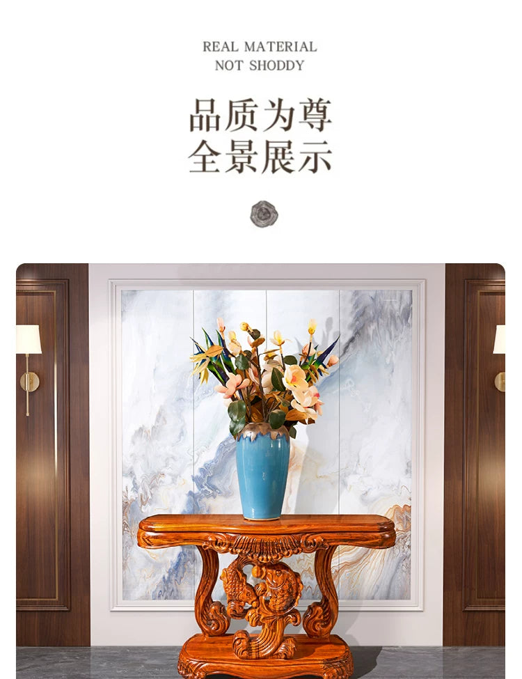 European Ebony Wood Entryway Console Table