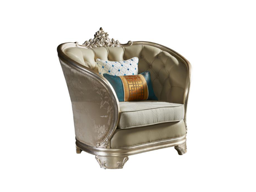HD01 Silver Foil Genuine Leather Sofa