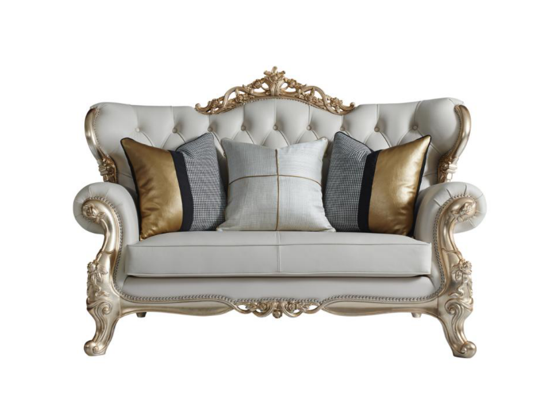 HD01 Silver Foil Genuine Leather Sofa